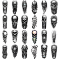 thumbnail image 5 of 12 Realistic Temporary Tattoos Waterproof Long Lasting Body Stickers Horror Skull Adult Men Tattoo Stickers Arm Leg Thigh, 5 of 5