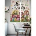 thumbnail image 4 of Spring Easter Gnomes Sheer Curtains 72 Inch Length 2 Panels Set Window Treatments, Red Truck Colorful Eggs Botanical Rod Pocket Semi Curtains for Living Room/Bedroom/Kitchen Décor, 104"W x 72"L, 4 of 7