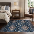 thumbnail image 2 of KoshiMe 3'x5' Area Rugs for Living Room, Machine Washable Rugs Non-Slip, Low Pile Soft Print Pattern Western Rug for Bedroom, Dining Room, Office, Dark Blue, 2 of 9