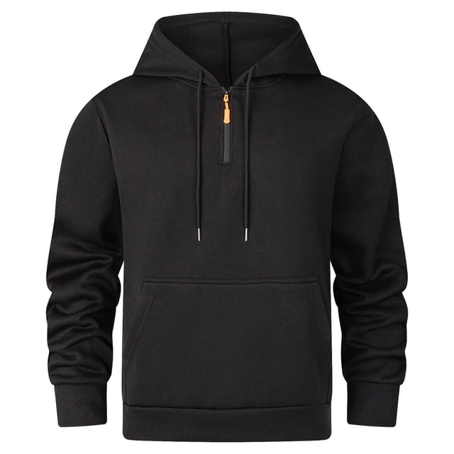 Dolkfu sudaderas con media cremallera para hombres, sudadera activa de color sólido con bolsillos, moda urbana para hombres S