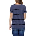 thumbnail image 2 of Langwyqu Girls Casual Short Sleeve Striped T Shirts Kids Loose Tees Size 4-15, 2 of 5