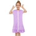 thumbnail image 5 of LYMAYTER 3-10Y Toddler Kids Girls Cover up Dress Ruffled Zipper Hooded Swim Beach Dress Summer One Piece Bathing Suit, 5 of 8