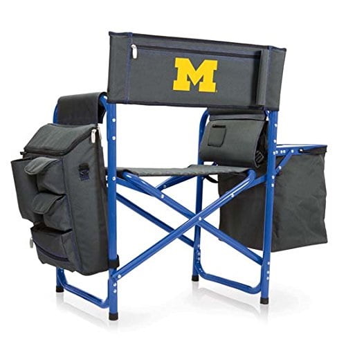 Picnic Time Fusion Chair -Dk Grey/Blue (U of Michigan ) Digital Print