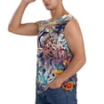 thumbnail image 3 of Picia Vibrant Leopard In Flowers mens Cotton Tank Undershirts , Moisture-wicking Ribbed Tanks, Lightweight Cotton Tank Undershirts-Small, 3 of 8