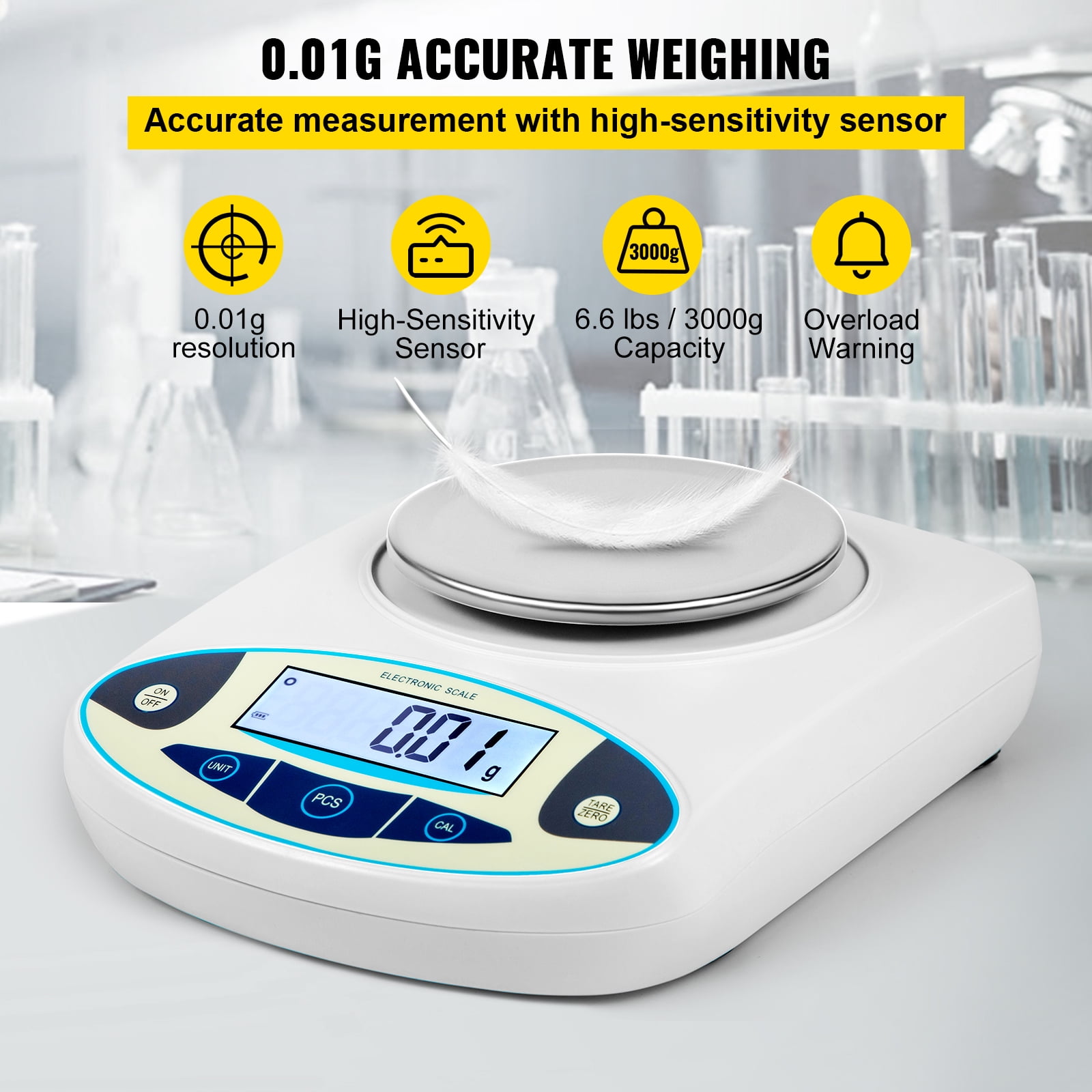 High Precision 10kg x0.1g Digital Accurate Balance with Counting Function  Lab Scale