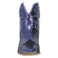 thumbnail image 2 of YDN Women Womens Sequins Closed Toe Ankle Booties Block Low Heel Side Zip Western Boots Sparkle Fall Weather Dress Shoes Size 11 Purple, 2 of 4
