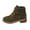 Army Green, variant on Womens Ankle Combat Boots Round Toe Low Stacked Block Heel Matte Faux Suede Lace Up Side Zipper Lug Sole Outdoor Daily Trendy Boots Black Size 9