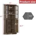 thumbnail image 3 of Tolead 67" Tall Farmhouse Corner Cabinet, 6 Tier Height-adjustable Corner Pantry Cabinet with Glass Door, 3 of 8