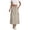 Beige, variant on Women‘s High Waist Utility Skirt With Side Slit Mid Length Casual Stretch Elastic Waistband Fashion Crib Bed Skirt