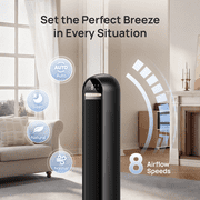DREO 36 Tower Fan, 20dB Ultra Quiet Fans for Home, 8 Speeds & 4 Modes, 28ft/s Powerful Airflow, 90° Oscillating Standing Fan with Remote, 8H Timer, 2026 New Upgraded