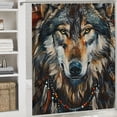 thumbnail image 6 of Orinice Wolf Feathers Dream Catcher Bathroom Decor Set - Colorful Luxurious Graphic Print Polyester Fabric Shower Curtain with Hooks 60x72, 6 of 7