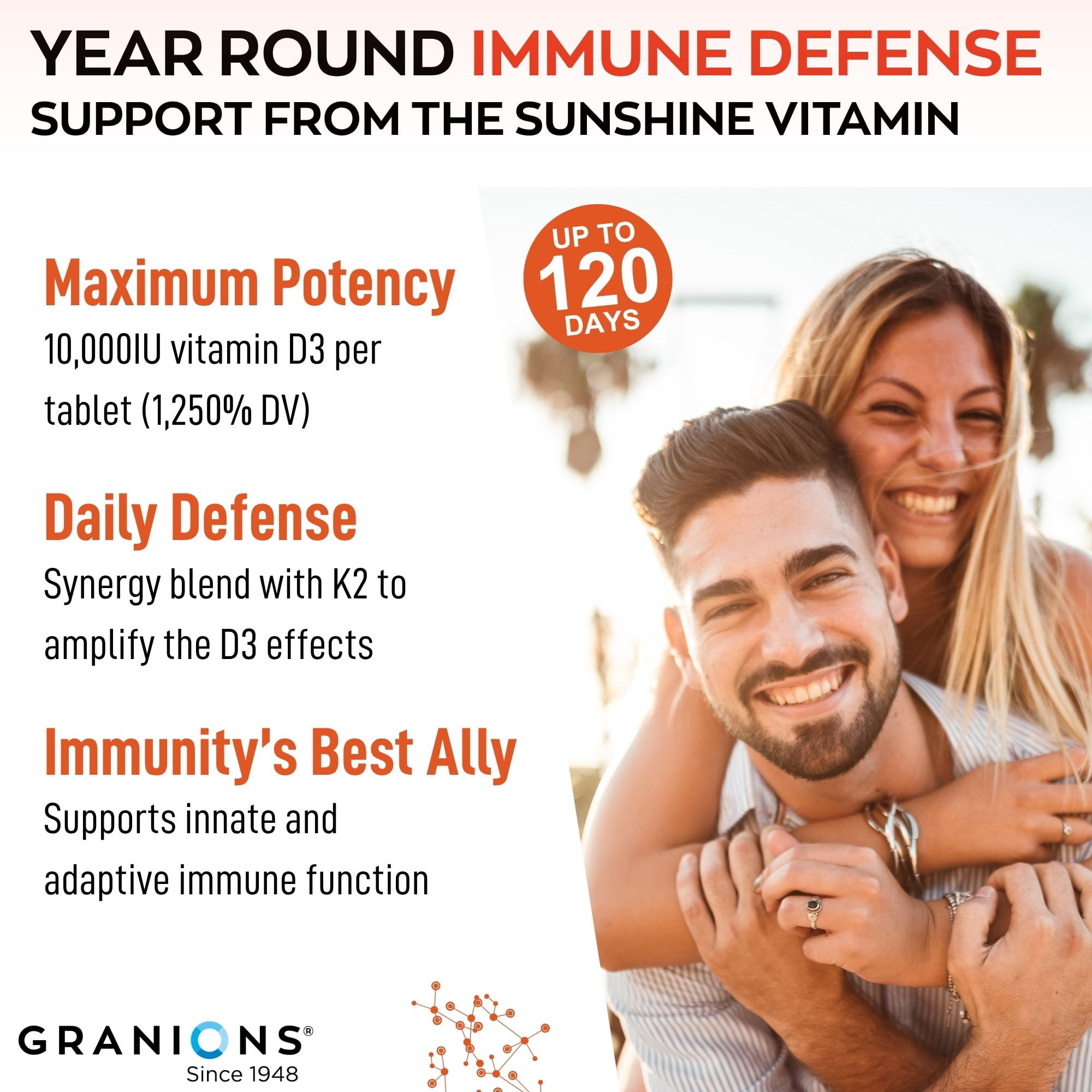 Max Strength D3 K2 Vitamin 10,000 IU MK7 Complex - Vitamin K2 D3 Supplement -Immune Support, Bone Health Supplements - 2 Month