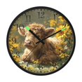 thumbnail image 2 of Voice Activated Clock with Glow Light 12 Inch Large Silent Wall Clock Battery Operated for Home Decor Cow Lying in Sunflowers, 2 of 8