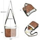 thumbnail image 5 of Bandolera BOSTANTEN Trendy de piel vegana hobo marrón blanco, 5 of 6