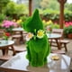 thumbnail image 4 of Adorno de gato de resina verde para decoración del hogar y el jardín | Figura decorativa caprichosa para el patio o el escritorio, 4 of 6