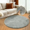 thumbnail image 4 of GHOUSE Grey Fluffy Shag Rug Small 3 ft Round Area Rugs for Bedroom, 4 of 7