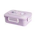 thumbnail image 4 of Hvmvliv Lunch Box,Partition Bento Box,Microwave Safe,Sealed Leak-Proof for Office Workers,3 Compartments,Includes Fork and Spoon,Size:8.07X5.51X2.68in Purple, 4 of 4