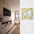 thumbnail image 5 of Yayeee Rocker Switch Wall Plate 3-Gang 6.5"x4.6" Home Decorative Outlet Cover, Green Flowers Pattern, 5 of 6