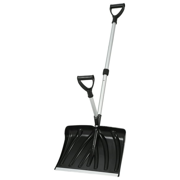 COZONY Snow Shovel for Driveway, Ergonomic Snow Pusher Shovel with Assisted Handle, 17.7x12.6 in Blade with Aluminum Edge, Perfect for Driveway Walkway Garden Patio Yard