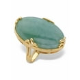 thumbnail image 4 of PalmBeach Jewelry Cabochon Cut Genuine Black Agate Green Jade or Rose Quartz 18k Yellow Gold-Plated Scroll Ring, 4 of 5