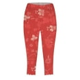 thumbnail image 4 of GHSOHS Leggings for Women Jeans Stretchy Curvy Capri Leggings for Women Floral Print Cropped Leggings Knee Length Summer Workout Leggings Casual Comfy Cropped Yoga Pants Knee Length Leggings,S, 4 of 5