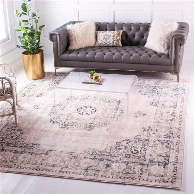 Unique Loom 3144539 8 x 8 ft. Blackthorn Leila Square Rug, Tan