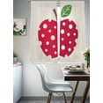 thumbnail image 4 of Red Apples Sheer Curtains 63 Inch Length 2 Panels for Living Room, Watercolor Botanical Modern Abstract Art Voile Kitchen Curtain Set, Luxury Privacy Drapes Window Treatment for Bedroom, 4 of 7