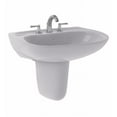 thumbnail image 3 of TOTO® Prominence® Oval Wall-Mount Bathroom Sink with CEFIONTECT and Shroud for 8 Inch Center Faucets, Bone - LHT242.8G#03, 3 of 7