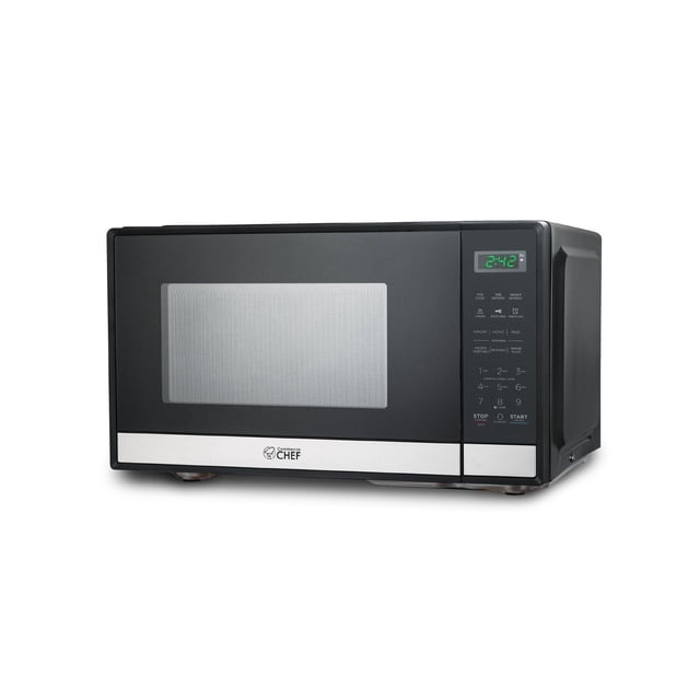 COMMERCIAL CHEF Small Microwave 0.9 Cu. Ft. Countertop Microwave with Touch Controls & Digital Display