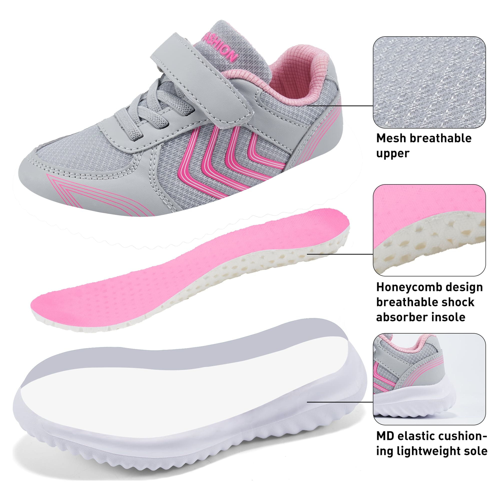 Ecetana Toddler Boys Girls Sneakers Kids Lightweight Breathable Tennis Walking Shoes