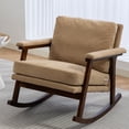 thumbnail image 5 of Legahome Nursery Rocking Chair, Velvet Upholstered Rocking Accent Chair with 23.6"Extra Wide Seat, Thick Cushion and Solid Wood Frame, Modern Accent Glider Rocker for Living Room, Reading Room, Khaki, 5 of 8