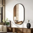 thumbnail image 4 of Mirrasia 30" x 17" Oval Bathroom Wall Mirror with Metal Frame Wall Mounted, Black, 4 of 5
