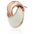 thumbnail image 2 of Estele Non-Precious Metal 24Kt Rose Gold Plated White Enamel Stud Earrings, 2 of 5