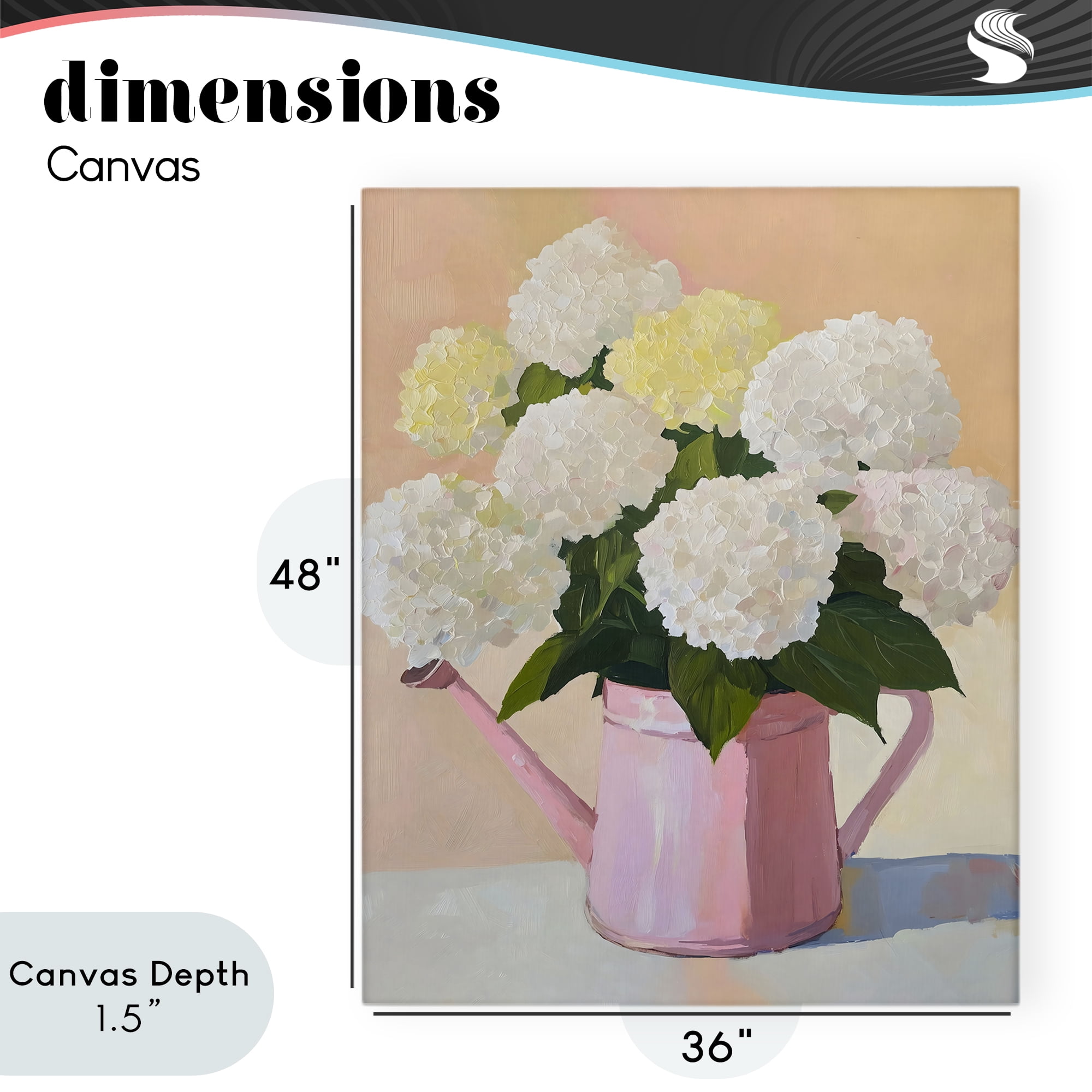 Stupell Industries Hydrangeas in Watering Can Canvas Wall Art, design by The Prints Vibe