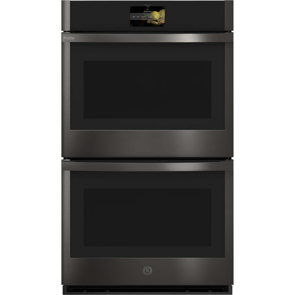 GE Profile Black Stainless Steel PTD7000BNTS 30"" Smart Double Wall Oven with 10 cu. ft. Total Capacity