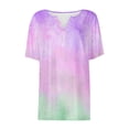 thumbnail image 4 of Diufon Womens Tie-Dye Summer Tops Casual V Neck T-Shirts Button Down Short Sleeve Tunic 2024, 4 of 5