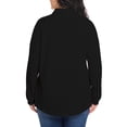 thumbnail image 3 of Cuteduck Women's Plus Size Waffle Knit Tops Henley Long Sleeve Fall Casual Shirts 1X-5X, 3 of 9