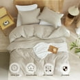 thumbnail image 3 of PHF Waffle Duvet Cover Set Queen Size, 3 Pieces Soft Breathable Bedding Comforter Cover for All Seasons, Waffle Textured Duvet Cover with 2 Pillow Shams Bedding Collection, 90"x90", Linen, 3 of 6