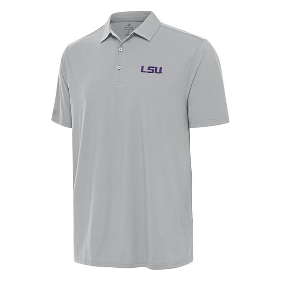 Men's Antigua Gray LSU Tigers Era Polo