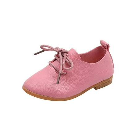 

Woobling Kids Loafers Lace Up Flats Soft Sole Flat Shoe Performance Loafer Breathable Casual Shoes Comfort Lightweight Pink 12C