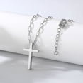 thumbnail image 2 of TINGN Cross Necklace for Women Silver Black Rose Gold Paperclip Chain Cross Necklace Stainless Steel Cross Pendant Necklace 14-18 Inches Cross Necklace for Women Men, 2 of 6