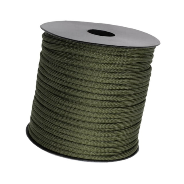 Langgg Paracorde de Camping Multifonction 4mm Corde de Parachute Survie Voyage pour Randonnée Noir Vert 50m