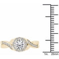 thumbnail image 4 of 1 Carat T.W. Diamond Single Halo Criss-Cross Shank Engagement Ring in 14kt Yellow Gold, 4 of 5