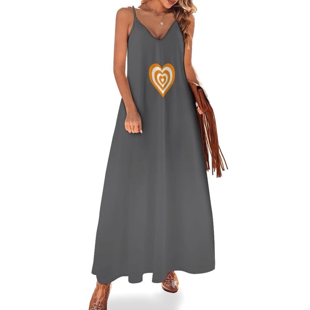 Vestido de fiesta sin mangas con forma de corazón retro de Las Chicas Superpoderosas en blanco y naranja
