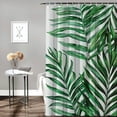thumbnail image 2 of Orinice Palm leaf shower curtain summer tropical leafy plants bathroom bath decoration shower curtain fabric polyester waterproof plastic hook&nbsp; 69x72, 2 of 7