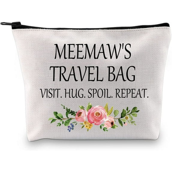 Meemaw Gift Grandmother Gift Mother Day Zipper Pouch Cosmetic Bag Birthday Gifts for Grandma
