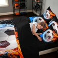 thumbnail image 4 of Manfei Football Soccer Sports Full Size Bedding Sets, Ice and Fire Full Size Bed in a Bag, Black Orange Brightblue, Black Reversible 7-Piece, 4 of 6