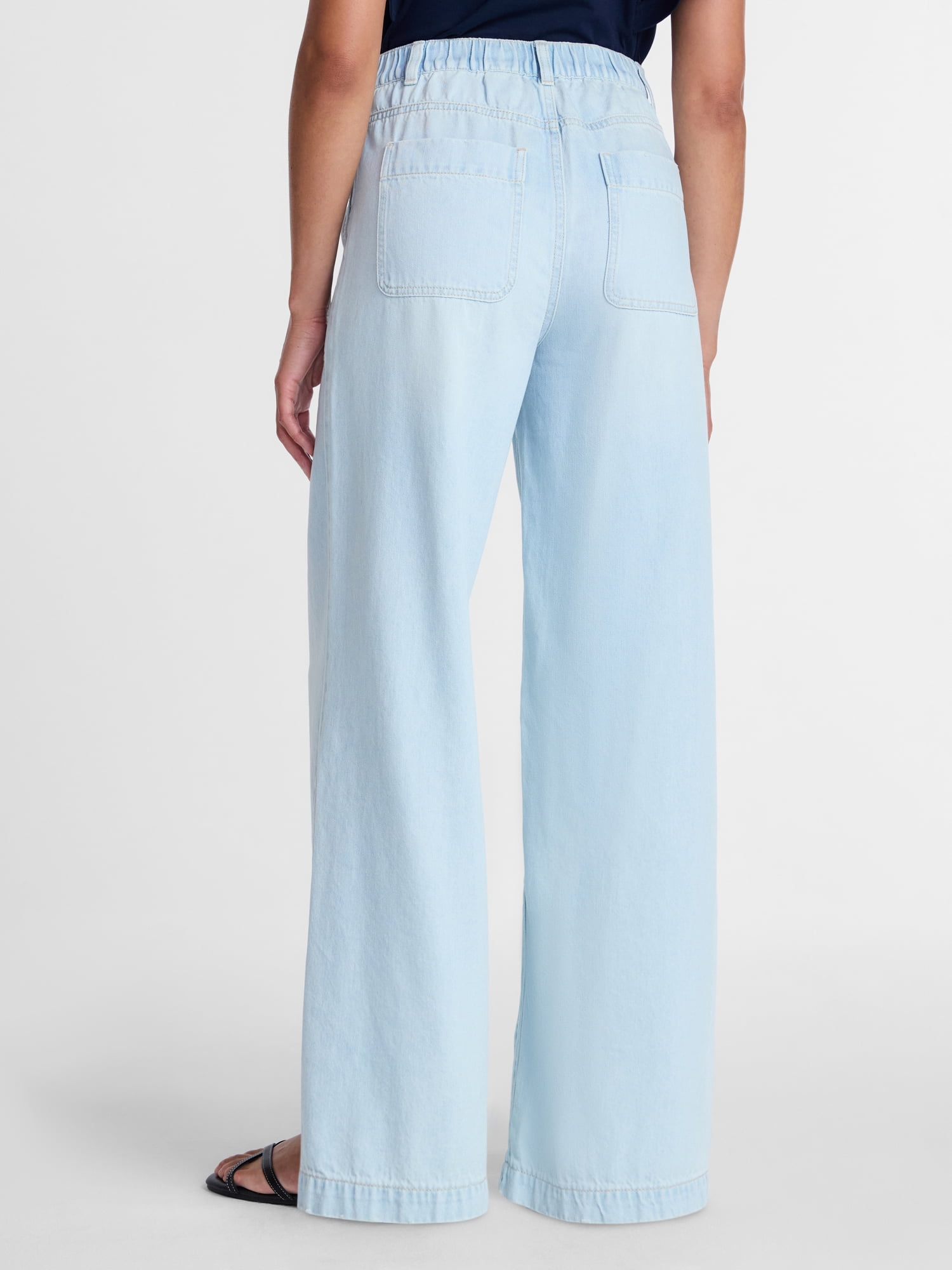 Time and Tru Women's High Rise Draped Utility Jeans, 30" Inseam, Sizes XS-XXXL