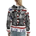 thumbnail image 7 of Uemuo Home Of The Free Because Of The Brave Pattern Women's Hoodie with Eye-catching Drawstrings- Casual Pullover Hoodie with Kangaroo Pocket, Stylish Hooded Sweatshirt-Small, 7 of 7
