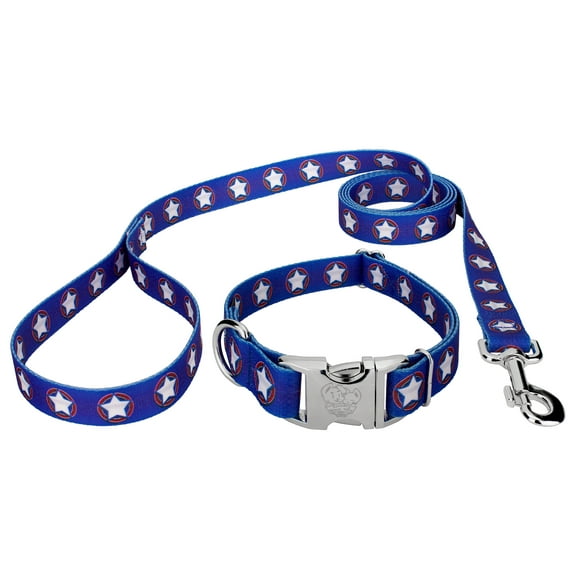 Country Brook Petz® Premium American Stars Dog Collar and Leash Limited Edition, Large
